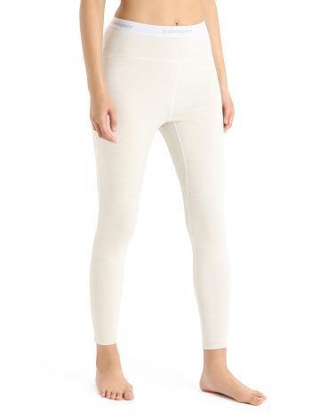 Women's Icebreaker 15.5 Merino Thermal Leggings Base Layers Ecru Heather | CA 1077TCEV